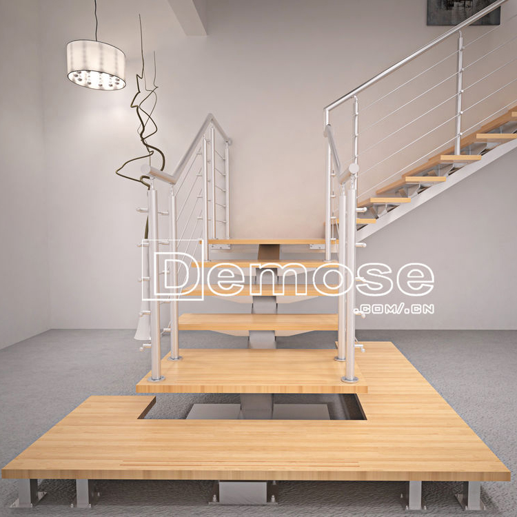 上海客戶單龍骨樓梯和拉絲欄桿工程